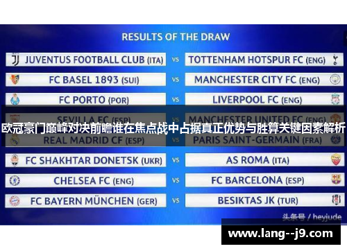 欧冠豪门巅峰对决前瞻谁在焦点战中占据真正优势与胜算关键因素解析